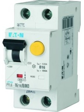 EATON 0000286464 Дифференциальный автоматический выключатель 6/0,03А, кривая отключения С, 1+N полюсов, откл. способность 6 кА