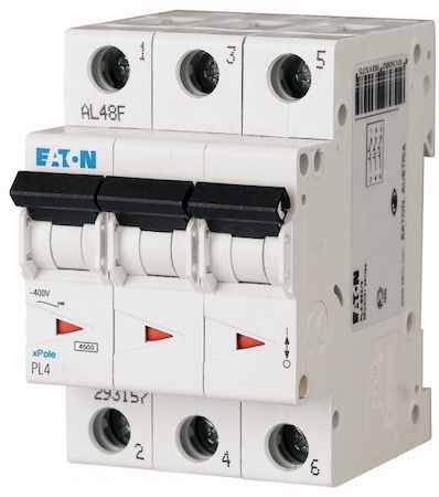 EATON 0000293162 Автоматический выключатель 25А, кривая отключения С, 3 полюса, откл. способность 4,5 кА