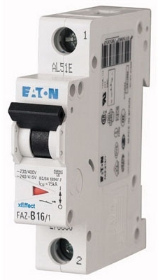 EATON 0000278611 Автоматический выключатель 10А, кривая отключения S, 1 полюс, откл. способность 15 кА