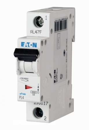 EATON 0000293114 Автоматический выключатель 10А, кривая отключения B, 1 полюс, откл. способность 4,5 кА