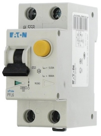 EATON 0000286469 Дифференциальный автоматический выключатель 25/0,03А, кривая отключения С, 1+N полюсов, откл. способность 6 кА