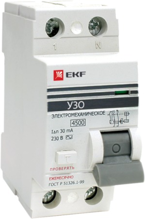 elcb-2-40-30e-pro УЗО 2P 40А 30мА тип АС эл. ВД-100 EKF