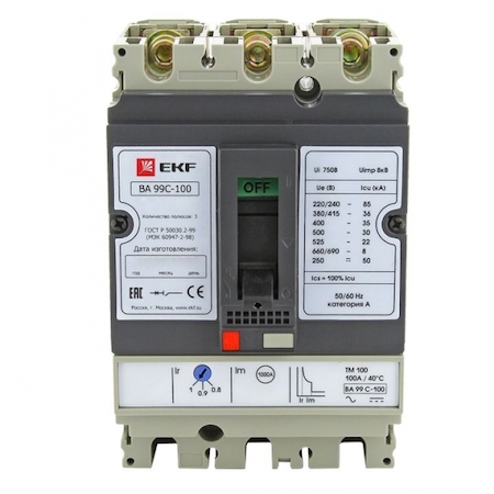 MCCB99C-100-40 ВА-99C (Compact NS) 100/40А 3P 36кА EKF