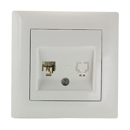 EMK01-035-10 Милан Механизм розетки 1-местной RG-45 белый без рамки EKF PROxima