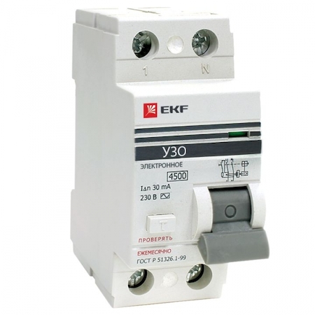 elcb-2-63-30e-pro УЗО 2P 63А 30мА тип АС эл. ВД-100 EKF