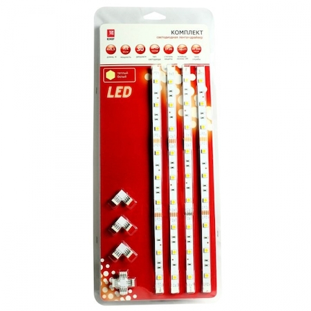 fls-set-5050-30-65-4x0.3m-w Комплект лента светодиодная FLS-5050 30 сд/м 7,2Вт 12В IP65 4x0.3м холодный белый и драйвер EKF Simple