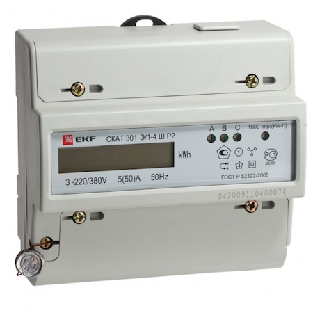 30101 Счетчик электрической энергии СКАТ 301Э/1-4 Ш Р2 5(50)A EKF PROxima