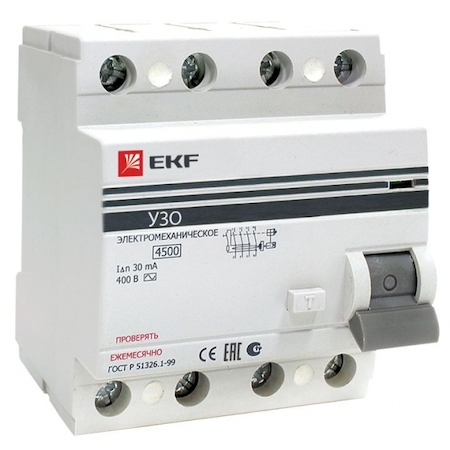 elcb-4-32-10-em-pro УЗО 4P 32А 10мА тип АС эл-мех ВД-100 EKF
