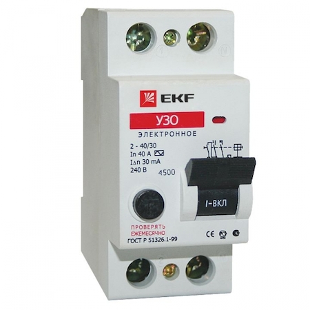 elcb-2-32-30e Устройство защитного отключения УЗО 2P 32А/30мА (электронное) EKF