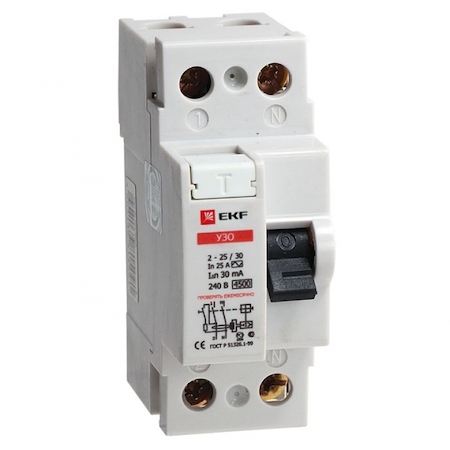 elcb-2-40-100-em Устройство защитного отключения УЗО 2P 40А/100мА (электромеханическое) EKF