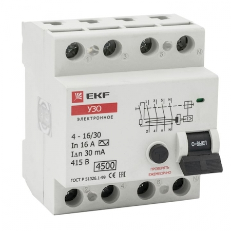EKF elcb-4-40-30e УЗО 4П 40А 30мА ЭКФ