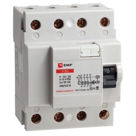 elcb-4-100-100-em Устройство защитного отключения УЗО 4P 100А/100мА (электромеханическое) EKF