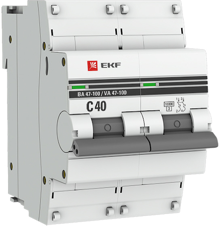 mcb47100-2-40C-pro Автоматический выключатель 2P  40А (C) 10kA ВА 47-100 EKF PROxima