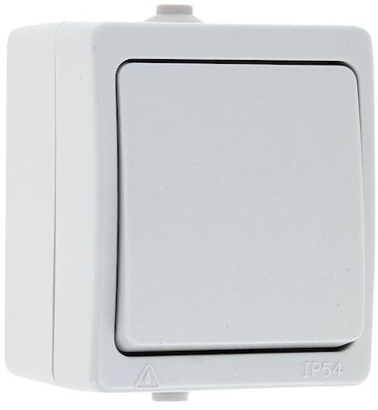 EVV10-021-10-54 Венеция Выключатель 1 -клавишный 10А IP54 белый EKF