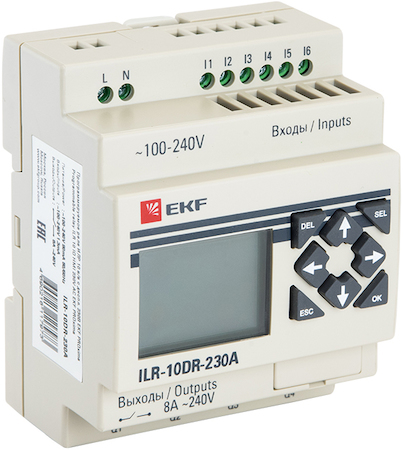 ILR-10DR-230A Программируемое реле 10 в/в с диспл. 230В PRO-Relay EKF PROxima