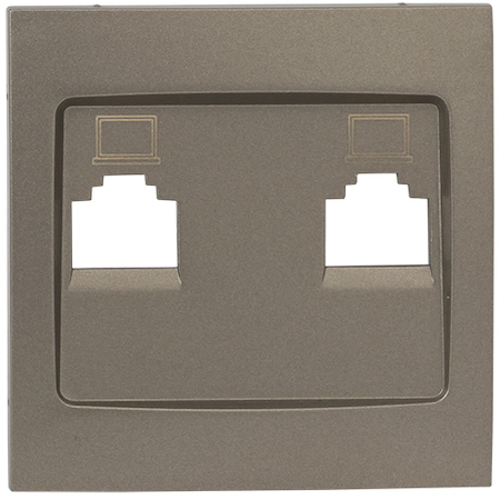 ESK02-L-035-40 Валенсия лицевая панель розетки RJ-45 2-местная кашемир EKF PROxima