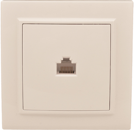 ERK01-035-20 Розетка RJ-45 1-мест. СП бежевый Минск EKF