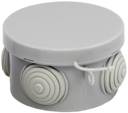 Фото EKF plc-kmr-040-038 Коробка распаячная КМР-040-038 с крышкой наружная (65х40) 4 мембранных ввода IP54 PROxima