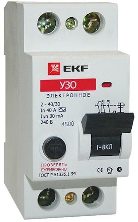 elcb-2-16-30e Устройство защитного отключения УЗО 2P 16А/30мА (электронное) EKF