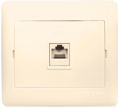 ELK01-035-20 Розетка RJ-45 1-мест. 1А 120В беж. София EKF Simple