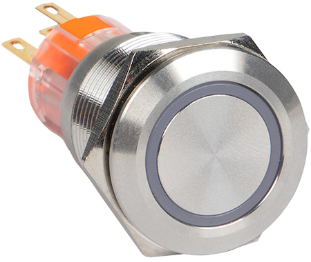 s-pro67-242 Кнопка S-Pro67 19 мм с фикс. с синей подсв. 24В EKF PROxima
