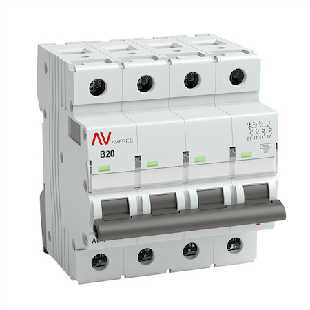 mcb6-4-20B-av Выключатель автоматический AV-6 4P 20A (B) 6kA EKF AVERES