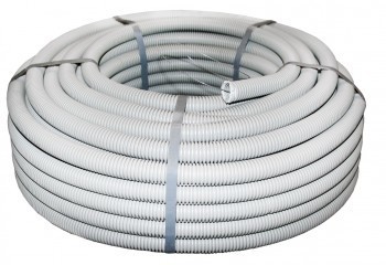 tg-z-40-t Труба ПВХ гибкая гофр. d40мм, тяжёлая с протяжкой, 25м, цвет серый EKF PROxima