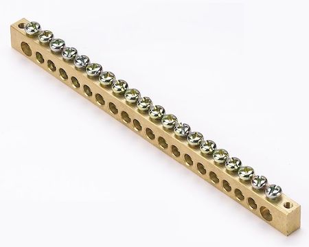 sn0-125-20-k Шина PEN "ноль-земля" (8х12мм) 20 отверстий латунь крепеж по краям EKF PROxima