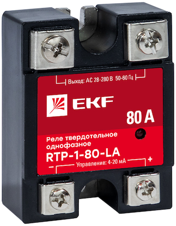 rtp-1-80-la Реле твердотельное однофазное с регулированием 4-20мА RTP-80-LA EKF PROxima