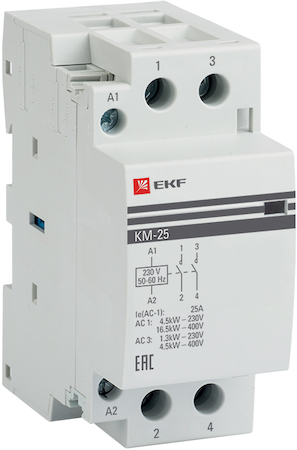 Фото EKF km-2-25-20 Контактор мод. КМ 25А 2NО (2 мод.)