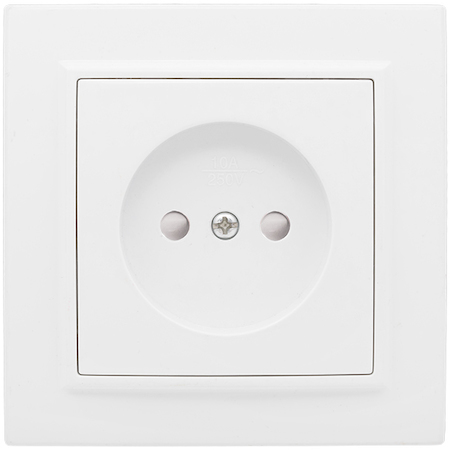 Фото EKF ERR10-022-100 Розетка 1-м СП Минск 10А защ. шторки без заземл. бел Basic