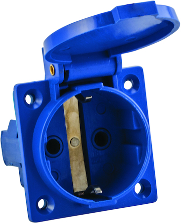 ps-112-16-220 Розетка 112 панельная скрытая с крышкой 2Р+PЕ 16А 220В IP44 EKF