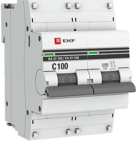 mcb47100-2-100C-pro Автоматический выключатель 2P 100А (C) 10kA ВА 47-100 EKF PROxima