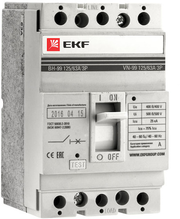 Фото EKF sl99-400-400 Выключатель нагрузки ВН-99 400/400А 3P PROxima
