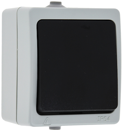 EVV10-021-30-54 Венеция Выключатель 1 -клавишный 10А IP54 серый EKF