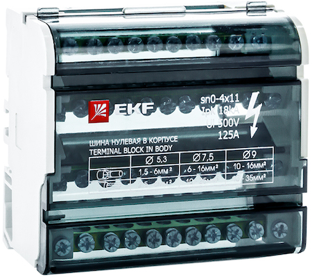 Фото EKF sn0-4x11 Шина нулевая в корпусе (4х11) PROxima