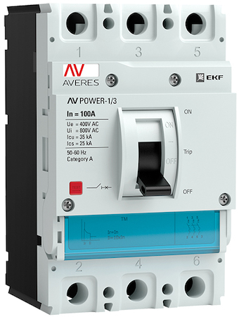 EKF mccb-13-100-TR-av Автоматический выключатель AV POWER-1/3 100А 35kA TR