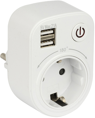 Розеточный блок SB-01 (розетка 2P+E 16А, 2 USB разъема 5V 2,1A) EKF PROxima