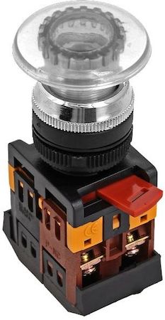 pbn-aela-1w-380 Кнопка AELA-22 белая с подсветкой NO+NC 380В Грибок EKF PROxima
