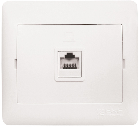 ELK01-035-10 Розетка RJ-45 1-мест. 1А 120В бел. София EKF Simple