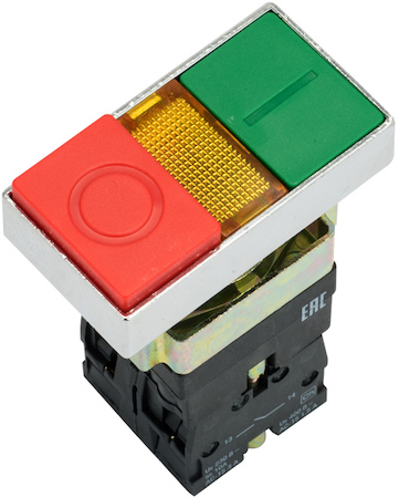 pbn-bw8465 Кнопка  LAY5-BW8465 "I-O" прямоугольная 230В NO+NC EKF PROxima