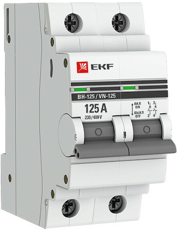 Фото EKF SL125-2-125-pro Выключатель нагрузки 2P 125А ВН-125 PROxima