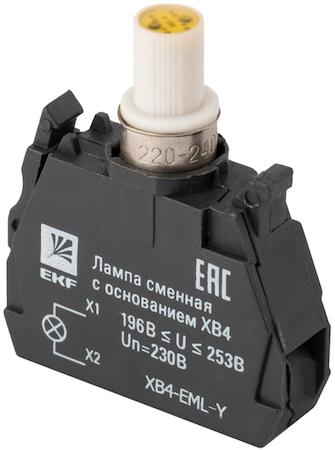 XB4-EML-Y Лампа сменная c основанием XB4 желтая 230В EKF PROxima
