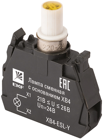 XB4-ESL-Y Лампа сменная c основанием XB4 желтая 24В EKF PROxima