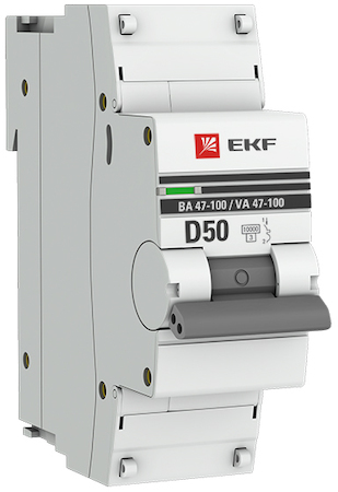 mcb47100-1-50D-pro Автоматический выключатель 1P  50А (D) 10kA ВА 47-100 EKF PROxima