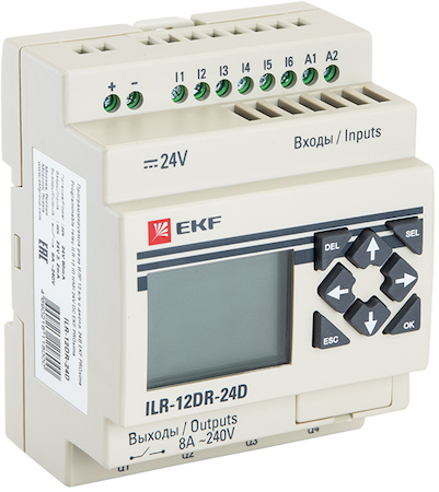 ILR-12DR-24D Программируемое реле 12 в/в с диспл. 24В PRO-Relay EKF PROxima
