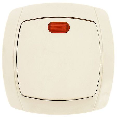 ESV10-121-20 Париж Выключатель 1-клавишный с индикатором 10А бежевый EKF Simple