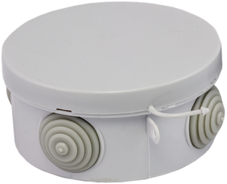 Фото EKF plc-kmr-040-039 Коробка распаячная КМР-040-039 с крышкой наружная (85х40) 4 мембранных ввода IP54 PROxima