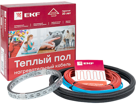 nk-900 Теплый пол (нагревательный кабель) 900Вт 64 м 6,0 м2 EKF