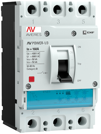 EKF mccb-13-160-2.2-av Автоматический выключатель AV POWER-1/3 160А 50kA ETU2.2